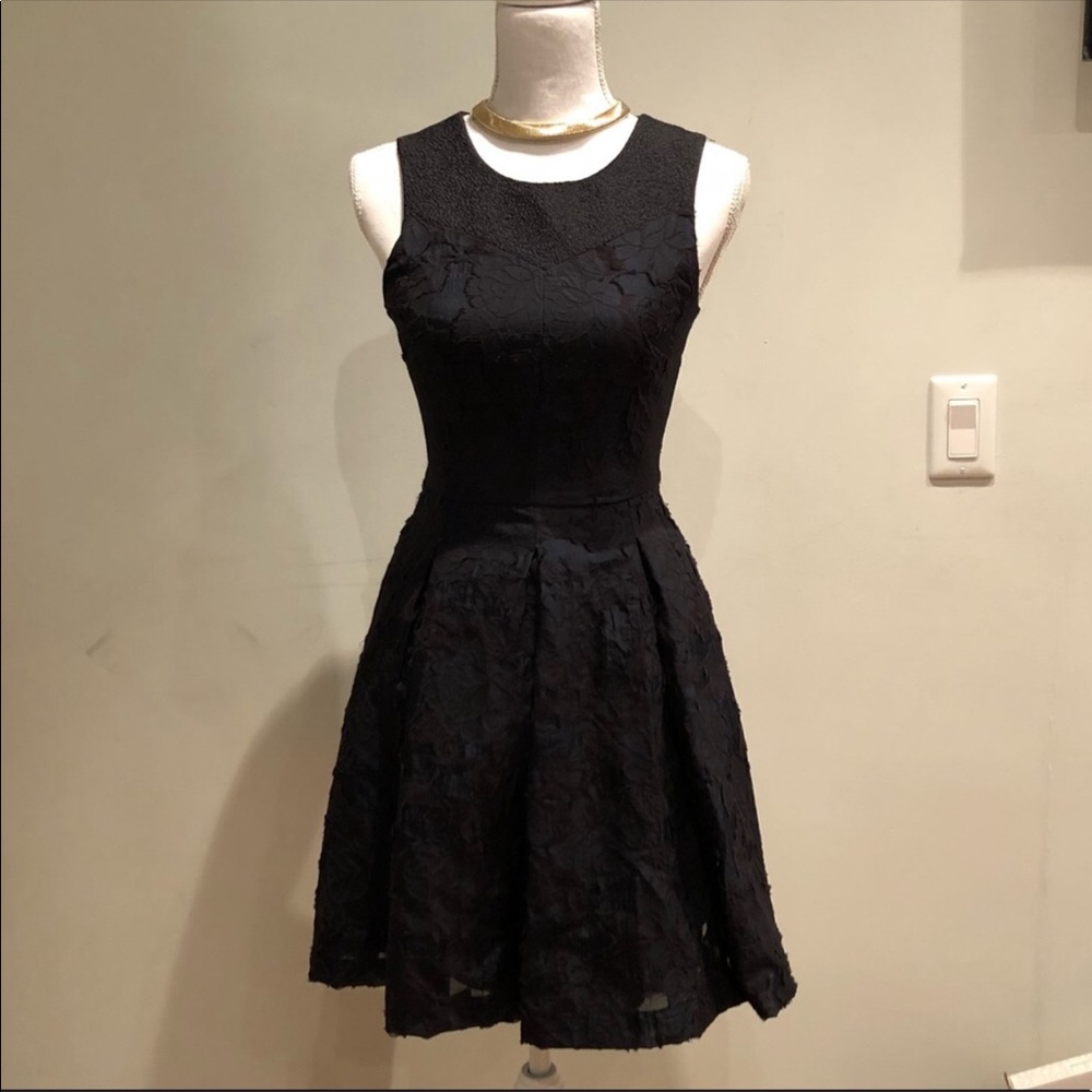 Structured Lace Flare Dress